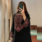 সফট কটন থ্রি-পিস, এমব্রয়ডারি করা সালোয়ার ও জর্জেট ওড়না