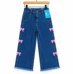 Girls' Pookie Design Cotton Denim Baggy Pant, 2 to 12 Years