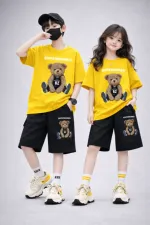 Kids' Drop Shoulder Printed T-Shirt and Pant Set, 2 to 5 Years