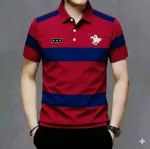 Men's Striped Pique Cotton Polo Shirt, 210 GSM, 4 Colours