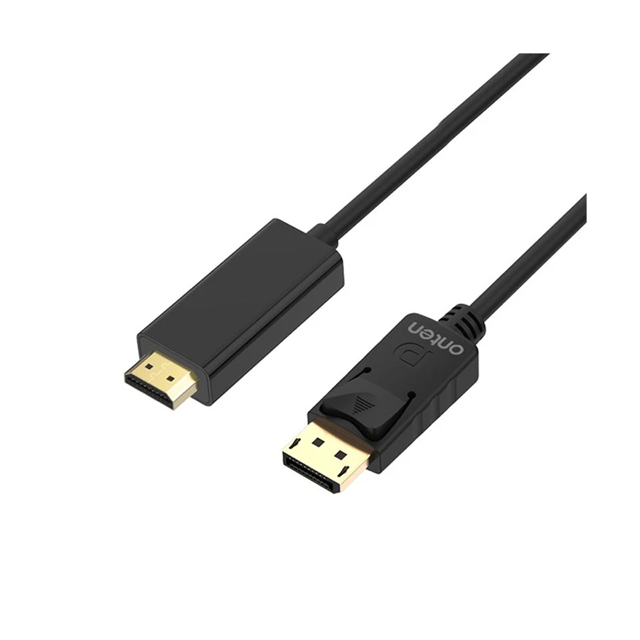 Onten OTN-DP303 DisplayPort Male to HDMI Male Cable, 1.8 Meter, Black