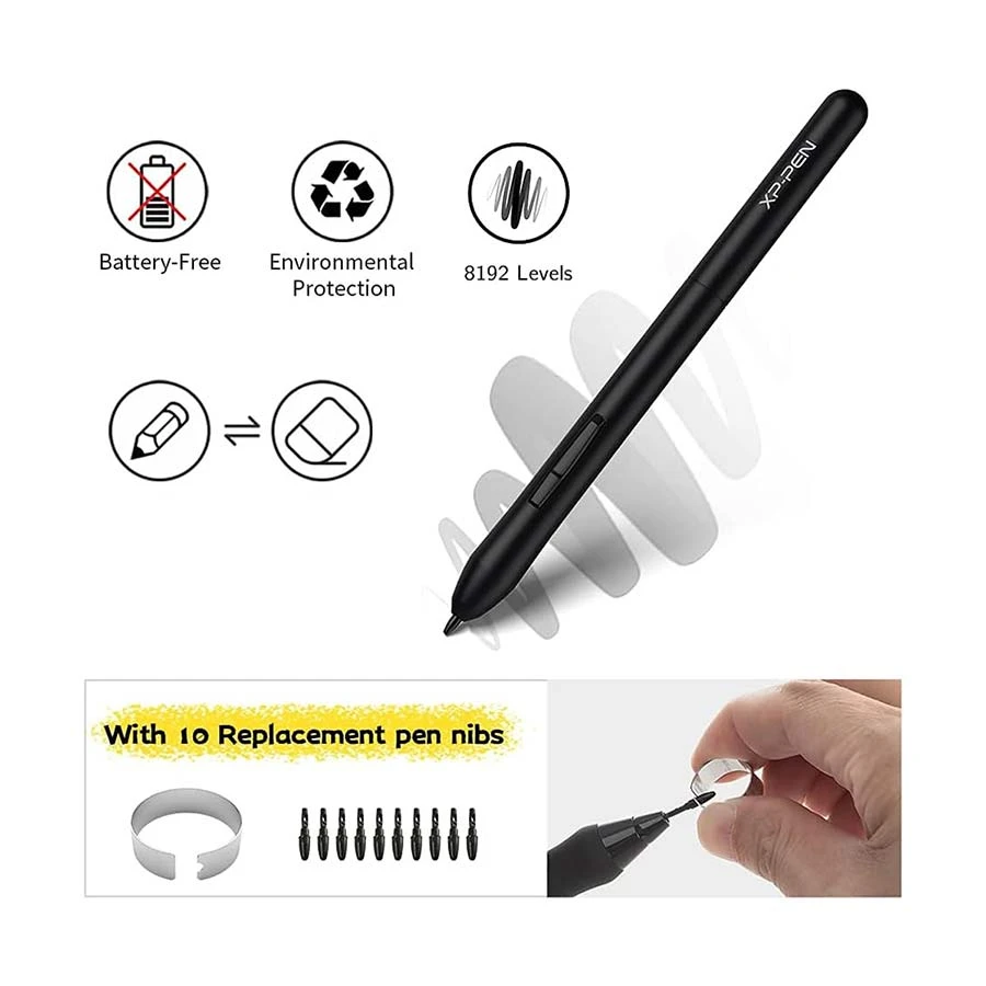 XP-Pen Deco Fun L 10 Inch Android Drawing Tablet Classic Black