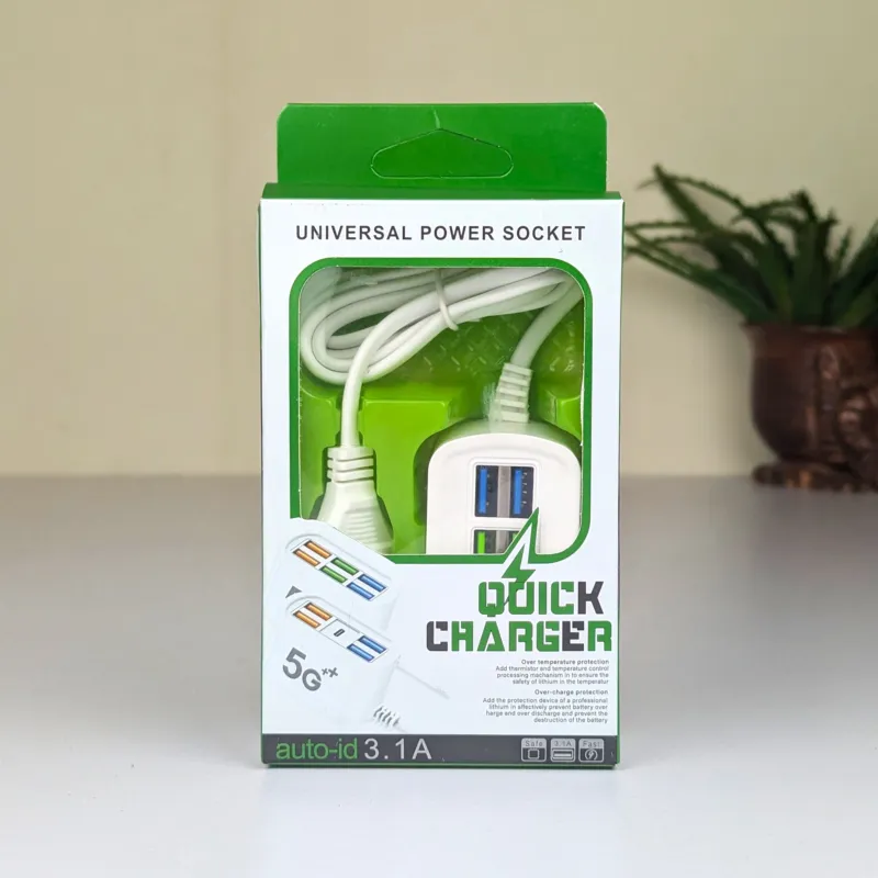 6-in-1 চার্জিং সেট: 6 পোর্ট USB চার্জার ও 3-in-1 ফাস্ট ক্যাবল