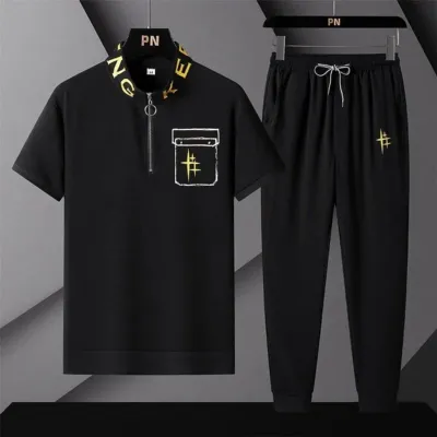 Men's Half Sleeve Polypropylene Tracksuit Set, T-Shirt and Trouser