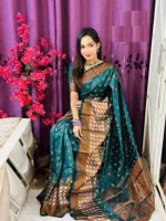 Soft Silk Katan Wedding Saree with Zari Design, 12 Haath