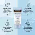 Neutrogena Ultra Sheer ড্রাই-টাচ সানস্ক্রিন SPF45 88ml