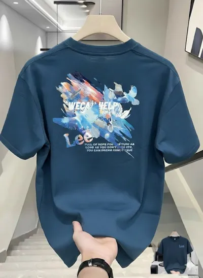 Men's Drop Shoulder T-Shirt, 220 GSM Cotton-Spandex, Sizes M to XXL