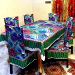 ওয়াটারপ্রুফ PVC টেবিল ক্লথ ও 6 চেয়ার কভার সেট