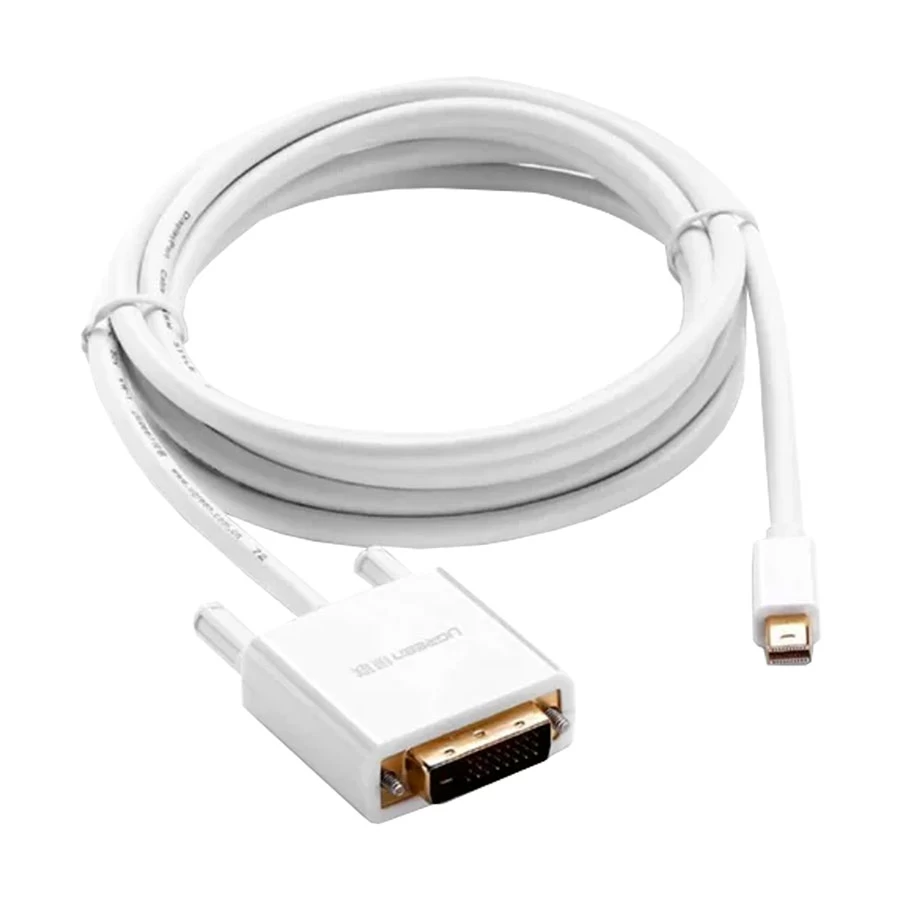 UGREEN 10405 Mini DisplayPort to DVI Male Cable, 2 Meter, White