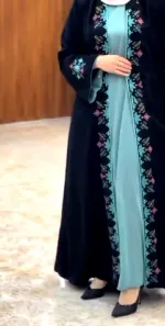 আবায়া কোটি বোরকা ড্রেস – দুবাই চেরি, এমব্রয়ডারি