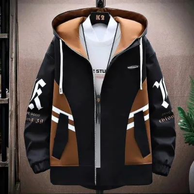 Cotton Hoodie Jacket with Brushed Inside, 320 GSM