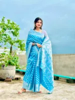 উৎসবের সফট সিল্ক কাতান শাড়ি, সূক্ষ্ম বুটি, ব্লাউজ ছাড়া