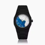 Aura Watch 2025 অ্যারাবিক হাতঘড়ি, সিলভার ডায়াল (নেভি ব্লু)