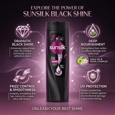 Sunsilk Black Shine শ্যাম্পু, কালো চুলের জন্য 300ml
