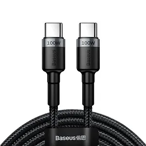 Baseus Cafule 100W Type-C টু Type-C PD ফাস্ট চার্জিং ক্যাবল, 2 মিটার লম্বা (CATKLF-ALG1)