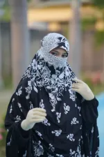 Viscose Cotton Niqab Hijab, Front 45 Inch and Gher 150 Inch