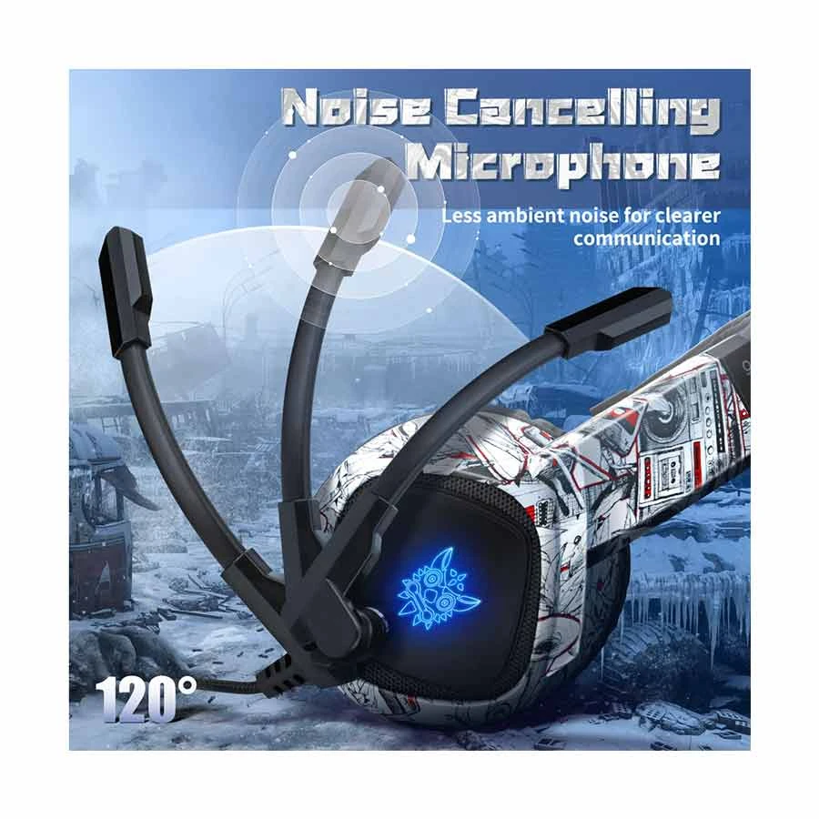 Onikuma K19 RGB Wired Camou-White Over-Ear Gaming Headphone