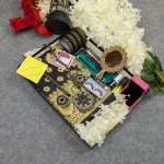 সিল্ক কাতান শাড়ি কম্বো সেট - কালো