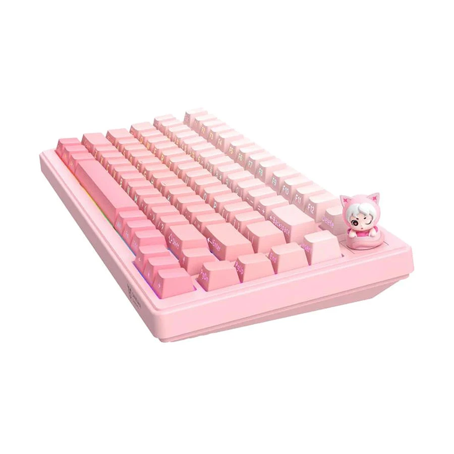Onikuma MT707 Tri Mode Hot Swap Mint Switch Gasket Keyboard Pink