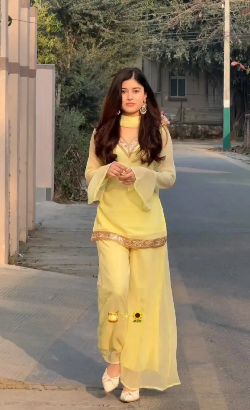 জর্জেট সিকুইন থ্রি-পিস, ইনারসহ প্যালাজো, সাইজ M থেকে XL
