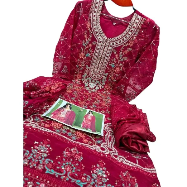 পাকিস্তানি ক্রেপ শিফন জর্জেট থ্রি পিস