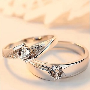 Silver Alloy Finger Ring for Couple (1 pair)