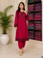 লিনেন ফুল বডি এমব্রয়ডারি টু পিস সেট, M থেকে XXL