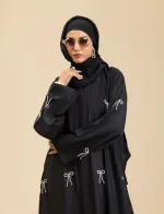 Arabian Gown Borka with Hijab and Embroidery, 6 Colours