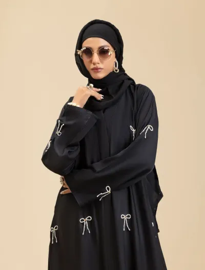 Arabian Gown Borka with Hijab and Embroidery, 6 Colours