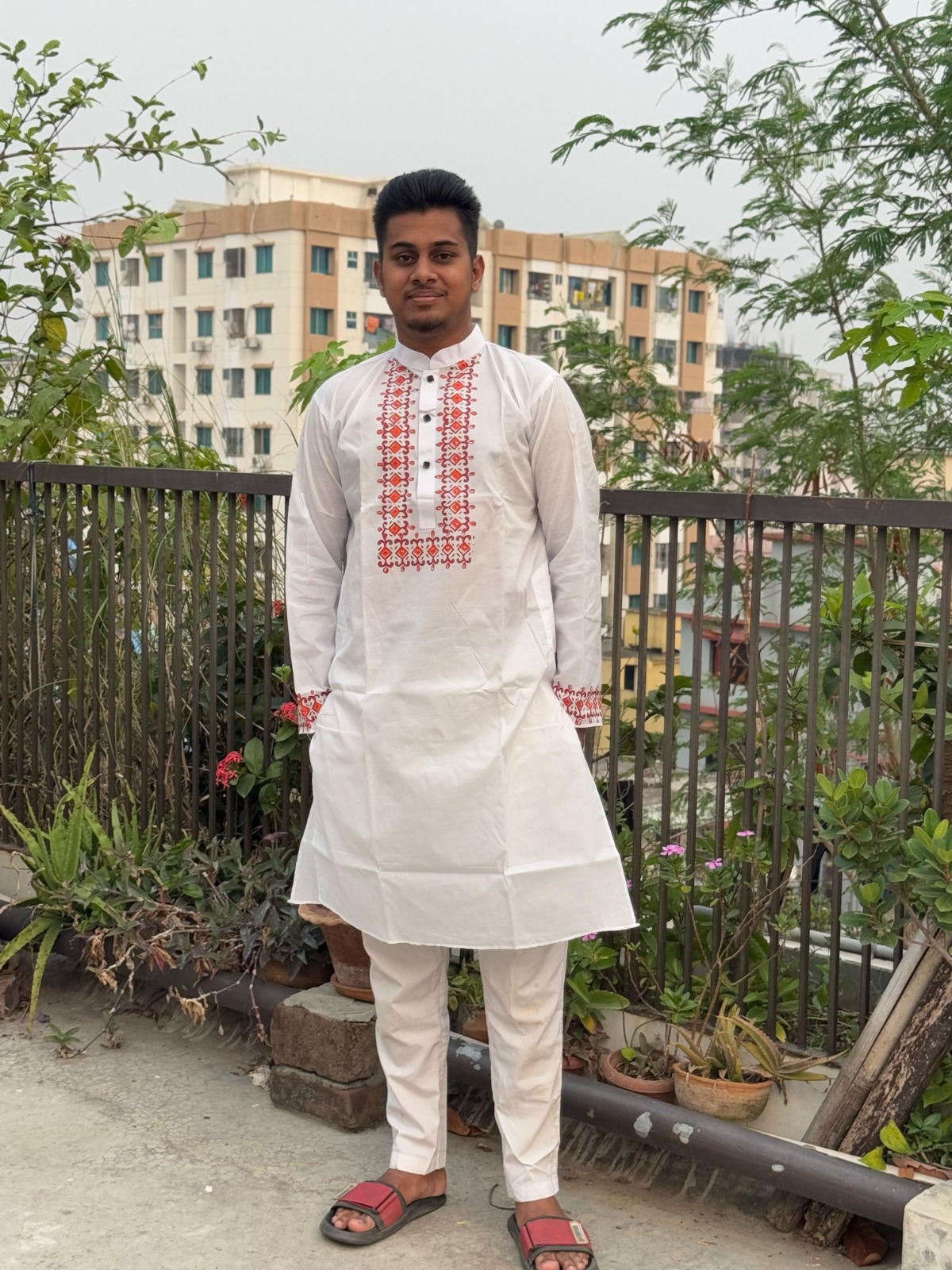 Men's Dhupian Block Print Panjabi, Sizes 38 to 46