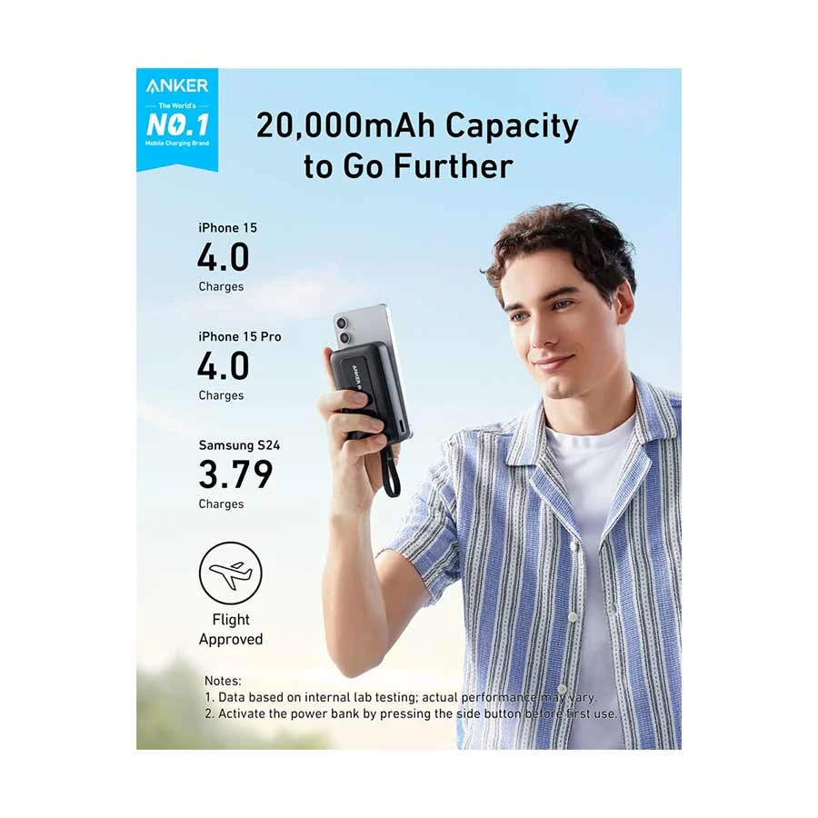 Anker Zolo 10000mAh Black 30W Power Bank with Digital Display