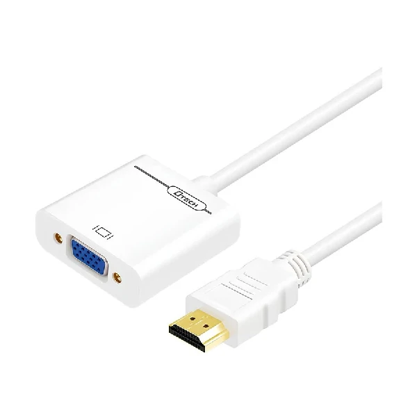 Dtech HDMI Male to VGA Female White কনভার্টার উইথ অডিও