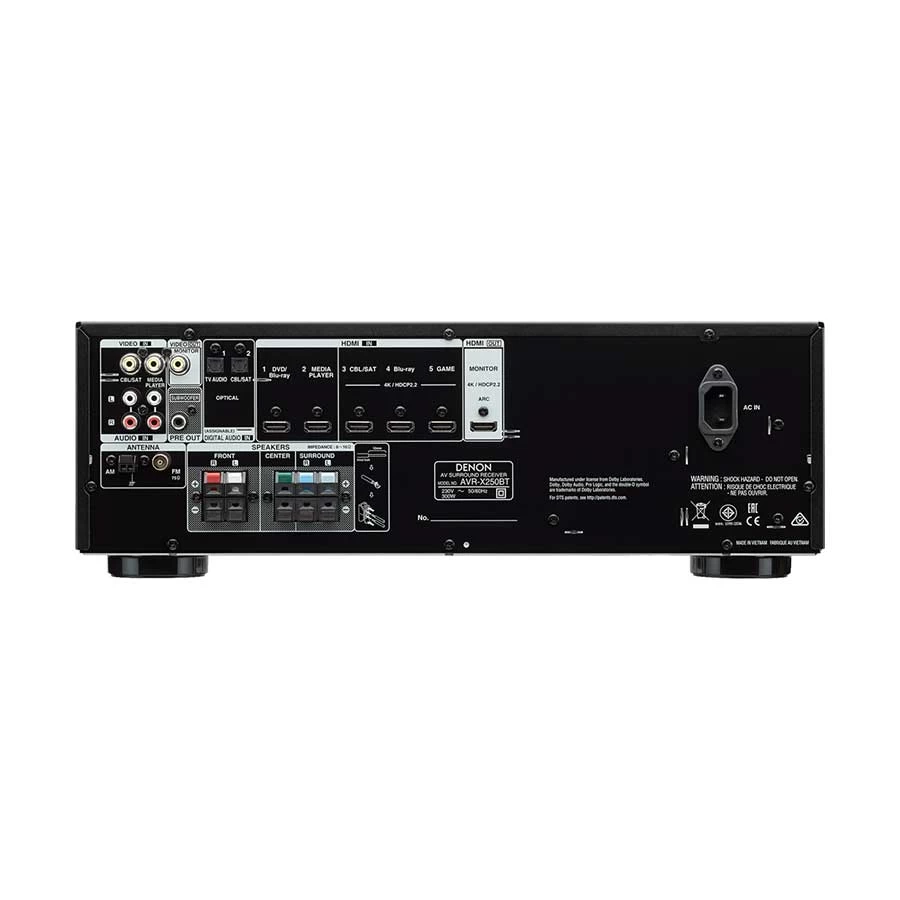 Denon AVR-X250BT 5.1 Ch. 4K Ultra HD AV Receiver with Bluetooth