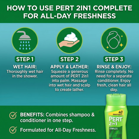 Pert Complete 2in1 শ্যাম্পু + কন্ডিশনার 400ml