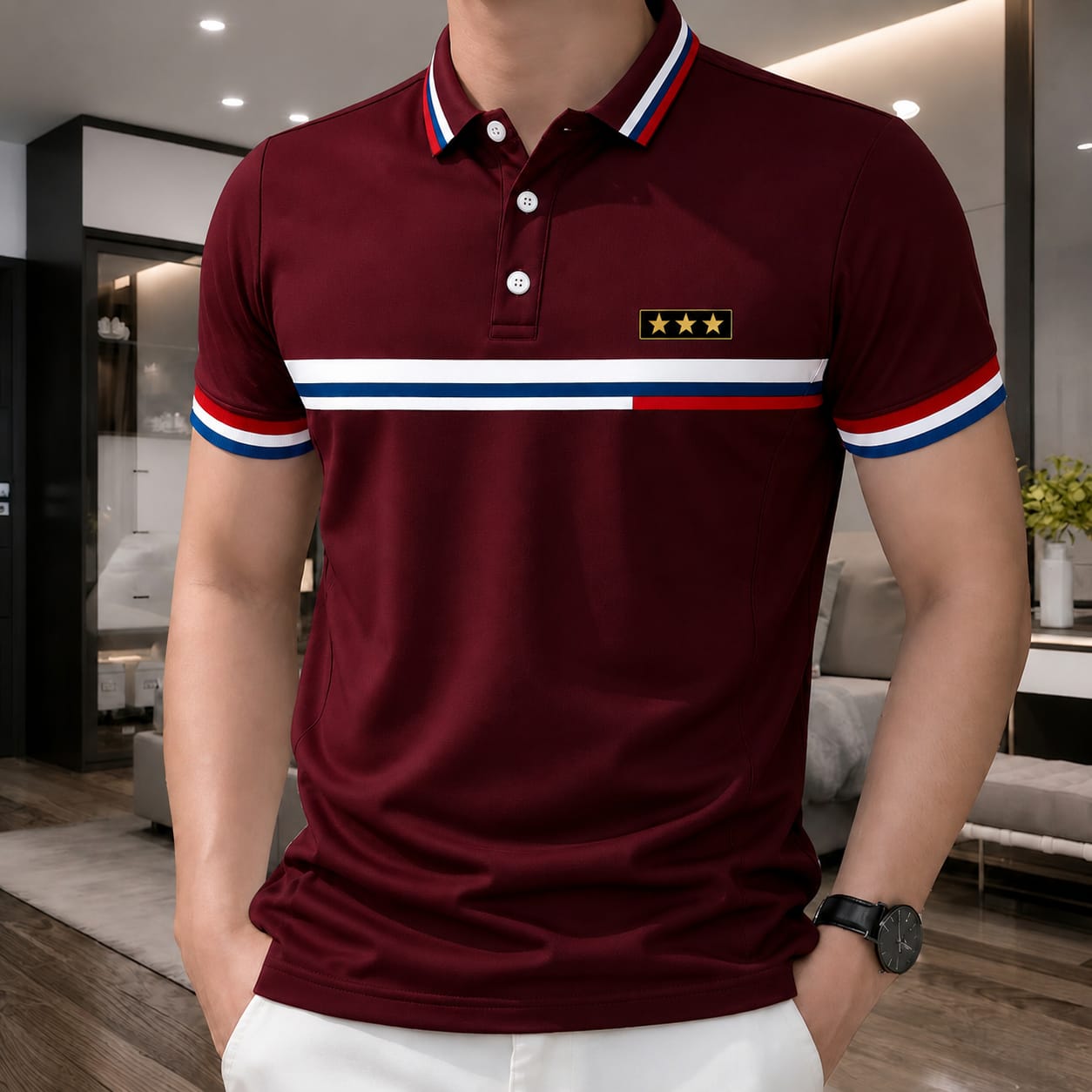 Men's Cotton Polo Shirt, Half Sleeve, Size M, 3 Colours