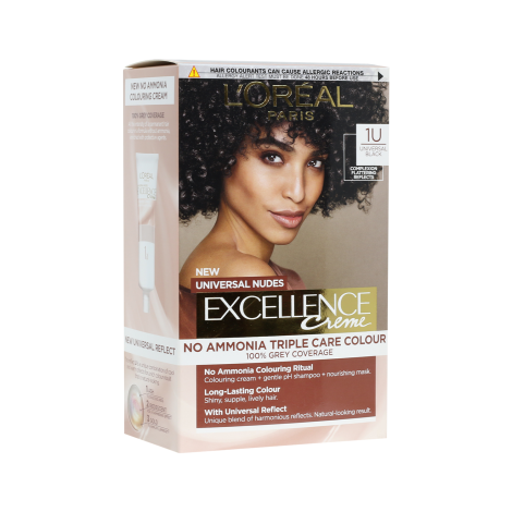 L'Oreal Excellence অ্যামোনিয়া-মুক্ত হেয়ার কালার 1U Universal Black