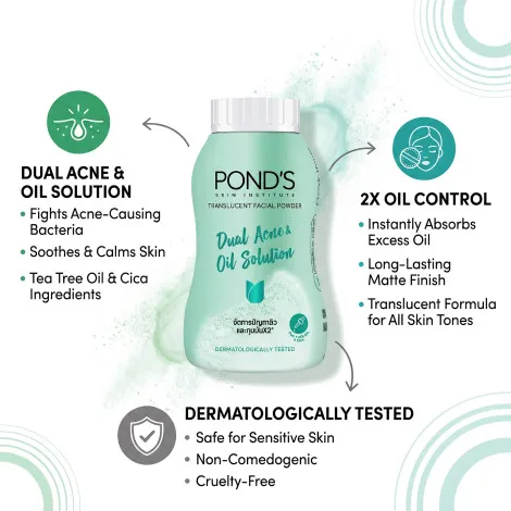 Pond's Dual Acne & Oil Solution আল্ট্রা ম্যাট ফেসিয়াল পাউডার 50g