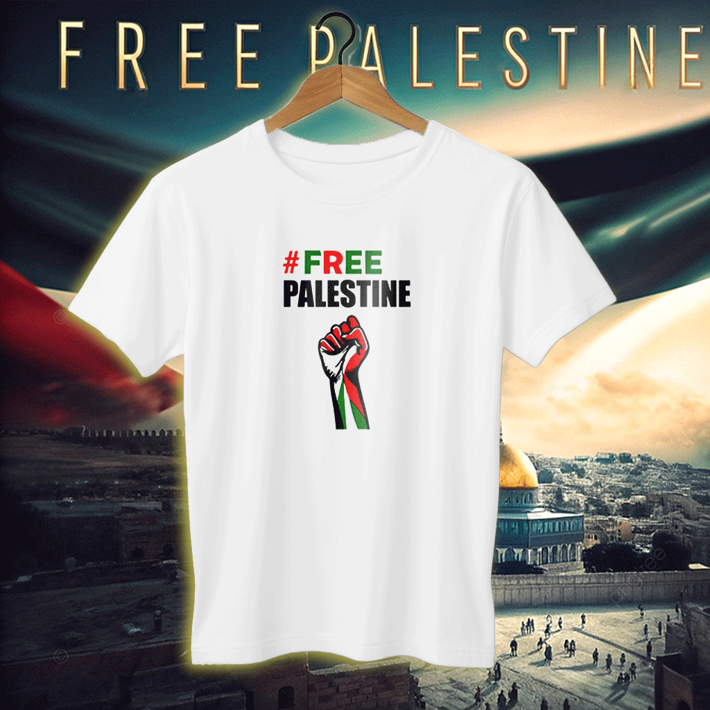 জার্সি ফেব্রিক Free Palestine টি-শার্ট