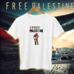 জার্সি ফেব্রিক Free Palestine টি-শার্ট