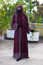 Koti Borka Full Set with Hijab and Stone Work, 3 Colours
