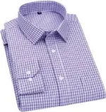 Men's Pure Cotton Office Check Shirt, Collar 15.5 to 16.5