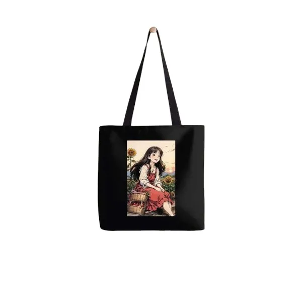 DTG প্রিন্টেড ক্যানভাস টোট ব্যাগ 14x16 ইঞ্চি