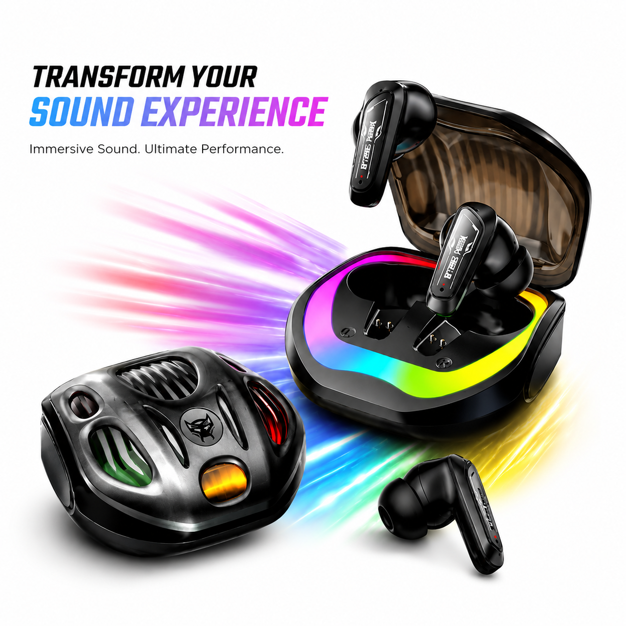 RECRSI RE-HG24 ANC & ENC Gaming Earbuds | Low Latency, Active Noise Cancellation, Crystal-Clear Calls & Immersive Sound
