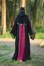 হিজাব ও বেল্টসহ Abaya E Ramisha বোরকা সেট
