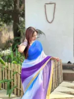 Rongdhonu Georgette Saree with Blouse Piece, 4 Colours