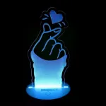 GearUP অ্যাক্রিলিক মাল্টিকালার নাইট ল্যাম্প (Finger Heart)