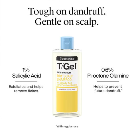 Neutrogena T/Gel অ্যান্টি-ড্যানড্রাফ ড্রাই স্ক্যাল্প শ্যাম্পু 250ml