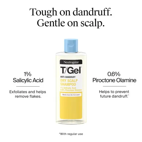 Neutrogena T/Gel অ্যান্টি-ড্যানড্রাফ ড্রাই স্ক্যাল্প শ্যাম্পু 250ml
