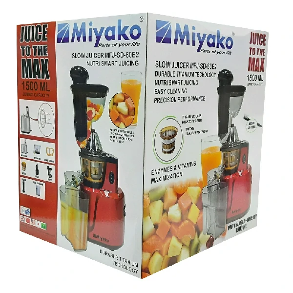 Miyako MFJ-SD-60E2 স্লো জুসার মেশিন, 1500ml