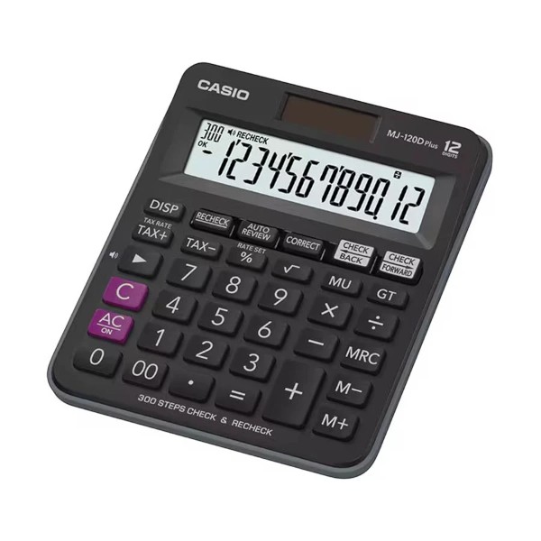 CASIO MJ-120D Plus-BK 12 Digit Check & Recheck Mini Desk Type Desktop Calculator